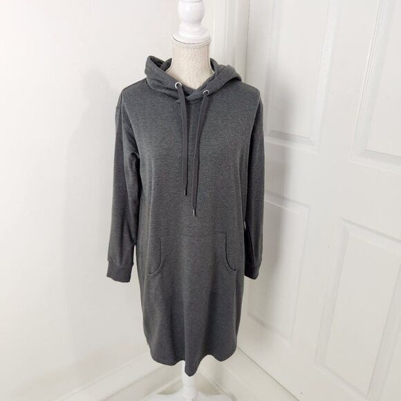 Garnet Hill Dresses & Skirts - Garnet Hill Dress Womens XS Gray Trainer Hooded Tunic Sweatshirt Athleisure